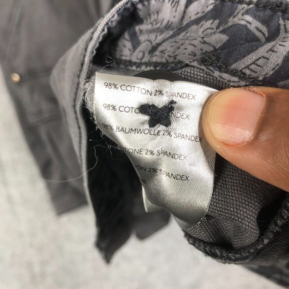 Anthropologie Utility Jacket Womens Small Gray Cotton Distressed Button Casual - Picture 8 of 9